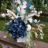 SALE!  Teal blue green coastal floral arrangement, beachflower arrangment Hydrangea
