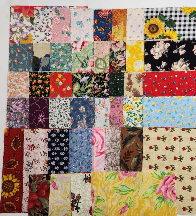Vintage 5" x 5" Quilting Fabric Squares ALL FLORALS Lot of 44 No Dupes READ Flowering Plants
