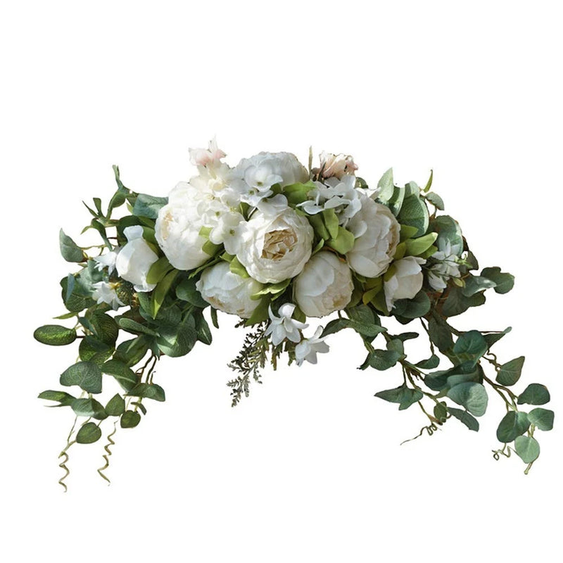 Wedding Arch Flowers, 30 Inch Rustic Artificial Floral Swag for Lintel, Green... Sunflower