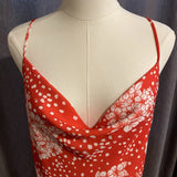 Endless Summer Berri Slip Cowl Neck & Spaghetti Strap Dress Red Hydrangea Size M Hydrangea