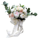 Wedding Bouquet Rose Peony Eucalyptus for Bridal Bridesmaid Artificial Flower Bouquet