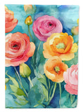 Caroline's Treasures Ranunculus in Watercolor House Flag DAC1604CHF Ranunculus
