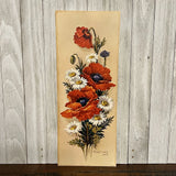 Vintage NOS - Orange Poppies White Daisy Florals - 14.75Óx5.75Ó Litho Print Daisies