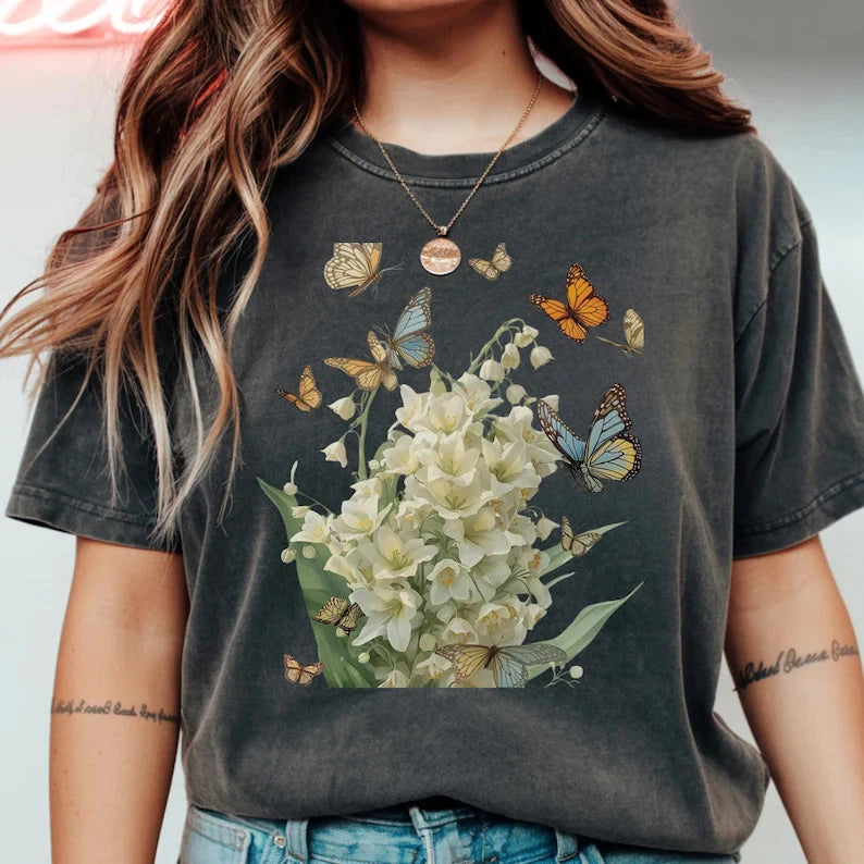Lily of the Valley Comfort Tee Flower Shirt Mom Mothers Day Gift Lily