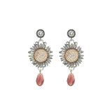 Vintage Rhinestone Sun Flower Drop Earrings 2025 Trendy Woman Charms Holiday Sunflower