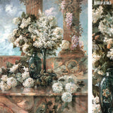 28W"x36H" HYDRANGEAS IN BLOOM by PAUL GROEBER - VASED FLORAL STILL LIFE CANVAS Hydrangea