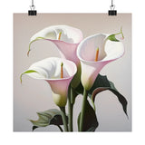 Pink Calla Lilies Flower Art Print, Pink Flower Painting, Flower DŽcor 02 Lily