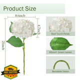 Cherica 3pc White Real Touch Hydrangea Artificial Flowers with Stems Hydrangea