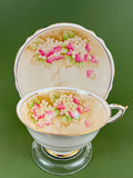 VTG Paragon by Appointment Hydrangea Peach Color A705 Tea Cup Saucer Gold Trim Hydrangea