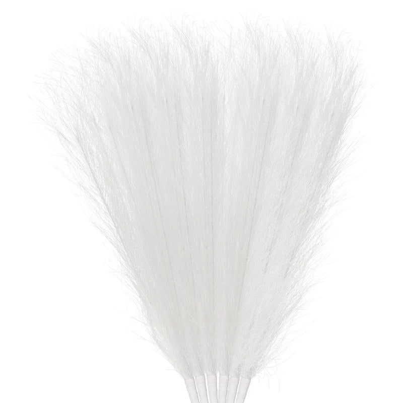 8Pcs Pampas Grass 17.7" Fake Pampas Grass for Wedding Decoration White Pampas Grass