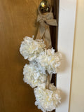 Artificial White Hydrangea Flower Bundle with Burlap Bow Decor Spring Summer Hydrangea