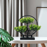 Artificial Bonsai Tree Green Bonsai Desktop Display Small Fake Plant Decor for Green Plant