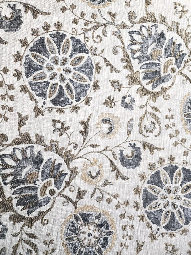 Woven Tapestry Upholstery Fabric Width 56" (363-14) - By the Yards or 18" x 18" Flowering Plants