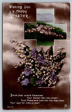 Pastoral Scene In Cross, Lily Of The Valley,  Easter, Rotary Photo Postcard Lily