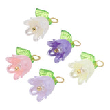 25PCS 13x14mm Acrylic Flower Charm Lily of the Valley Jewelry 5 Colors Lily