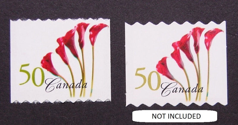 VAR. Sc# 2072 - Flower Definitives - Coils - 50¢ Red Calla Lily - 7.75 to 8.90 Lily