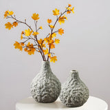 Stone Vases_Ceramic Bud Vase Set of 2,Minimalist Vases for Pampas Grass,Moder... Pampas Grass