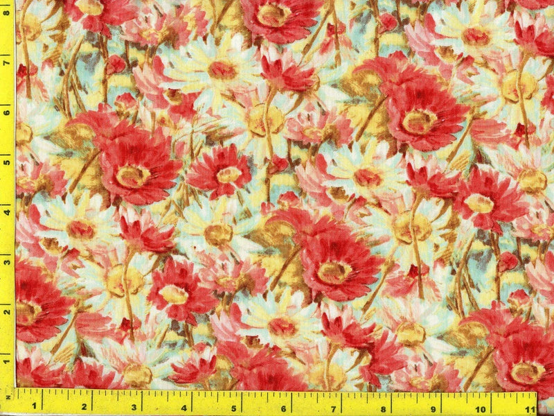 Light Red & Bluish White Daisy Flowers By The Yard CFLORA00755 Daisies