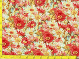 Light Red & Bluish White Daisy Flowers By The Yard CFLORA00755 Daisies