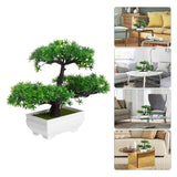 Faux Bonsai Tree Artificial House Tree Plastic Bonsai Tree Potted Pine Tree Green Plant