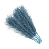 Faux Pampas Grass Fake Pampas Grass Decor, 17.7"/45cm / Light Blue / 6 Pcs Pampas Grass