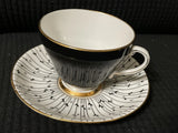 50s ROYAL GRAFTON England Black PAMPAS GRASS Set Cup & Saucer Pampas Grass