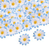 100pcs Artificial Daisies Flower Heads,1.6" Silk Fake Daisies Heads Blue/Yellow Daisies