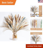 Pampas Grass Dried Flowers Arrangement Boho Decor Centerpiece Wedding Home Dried Flower