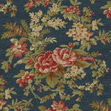 By The Yard  ~ Haberdashery French Floral On Navy, $3.99 Ships ANY Amount Fabric Flowering Plants