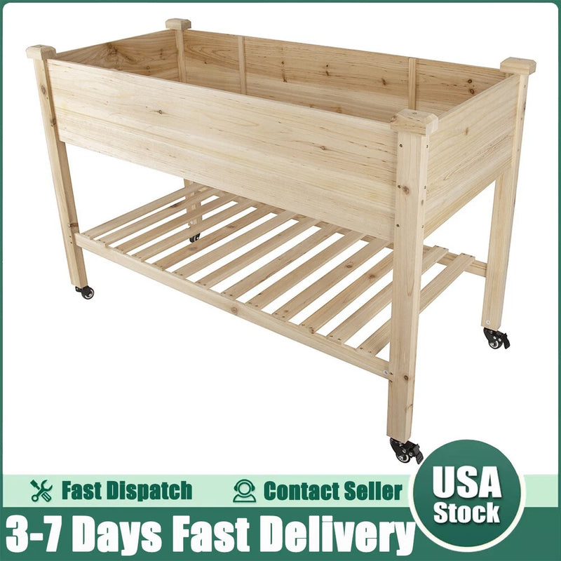 Wood Balcony Planter Box Outdoor Garden Plant Flower Container Planter Box US Garden Plants