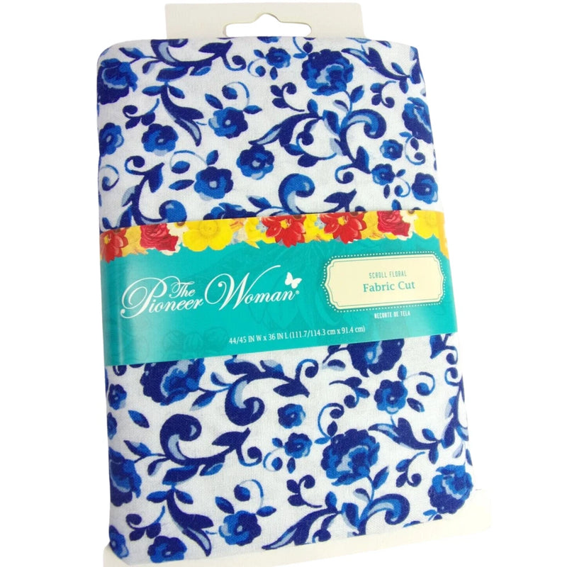 The Pioneer Woman SCROLL FLORAL Fabric Cut 1 Yard 100% Cotton 44/45" W x 36" Flowering Plants