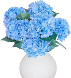 6PCS Premium Blue Silk Hydrangea Artificial Flowers Bouquets Light Hydrangea
