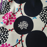 'Big Berry' 2 Echino Cotton-Linen Duck Cloth w/ Large Berries, Tiny Birds- Japan Flowering Plants