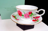 Avon Porcelain Blossom of the Month January Carnation Vintage 2.5" Cup & Saucer Carnation