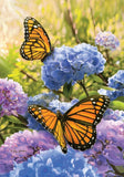 Hydrangeas Monarch Butterfly House Flag 40 x 28 Hydrangea