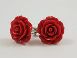 Red Rose Cufflinks Wedding Groomsmen Flower Gardening Gardener Roses