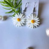 Fashion Sunflower women Earrings Stainless Hook New Yellow Resin Handmade daisy Sunflower