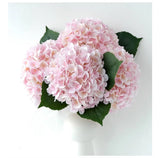 4Pcs Light Pink Silk Hydrangea Artificial Flower Big Blooms 20'' Long Stem Hydrangea