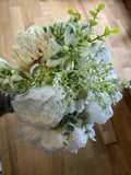 Realistic Fake Silk Flowers Bouquet Peonies Baby's Breath Greenery Bouquet