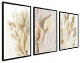 Set of 3 Wall Art Prints Poster Bedroom Living Room pampas grass -Size A3 Pampas Grass