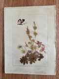 Vintage Dried Flowers and butterfly Art Rectangle Dried Flower