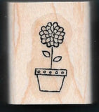 HYDRANGEA FLOWER PLANT POTTED NEW Stampin Up! Summer Occasions wood RUBBER STAMP Hydrangea
