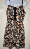 Lily Rose A-Line Dress Large Floral Polyester Spaghetti Straps Stretchy Back Lily