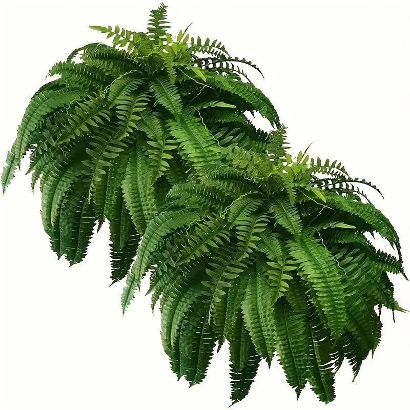 2 Pack Artificial Large Boston Fern Plant Wall Hanging Decoration Home Decor Green Plant