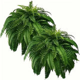 2 Pack Artificial Large Boston Fern Plant Wall Hanging Decoration Home Decor Green Plant