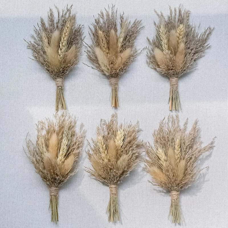 Mini Dried Flower Bouquet Pack of 6 Pampas Dried Flower Bouquet Bridal Shower... Dried Flower