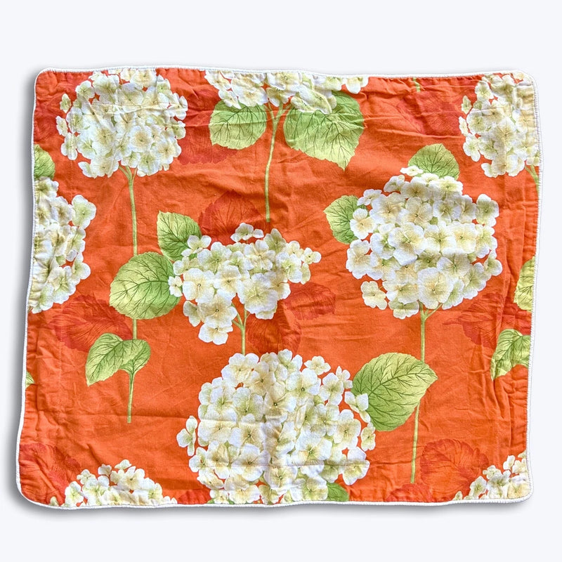 Orange Hydrangea Pillow Sham Garden Floral Green Geometric Coastal Grandmacore Hydrangea