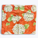 Orange Hydrangea Pillow Sham Garden Floral Green Geometric Coastal Grandmacore Hydrangea