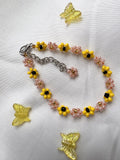 Handmade beaded sunflower flower  bracelet women, gift for her-Handmade Jewelry Sunflower
