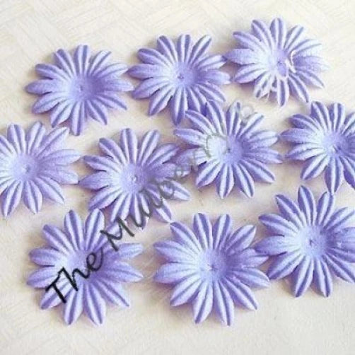 20 1" Lavender MULBERRY PAPER DAISY FLOWERS for Cards Daisies